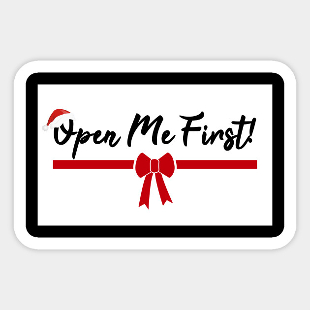 Open Me First Naughty Christmas Gift - Naughty Christmas - Sticker