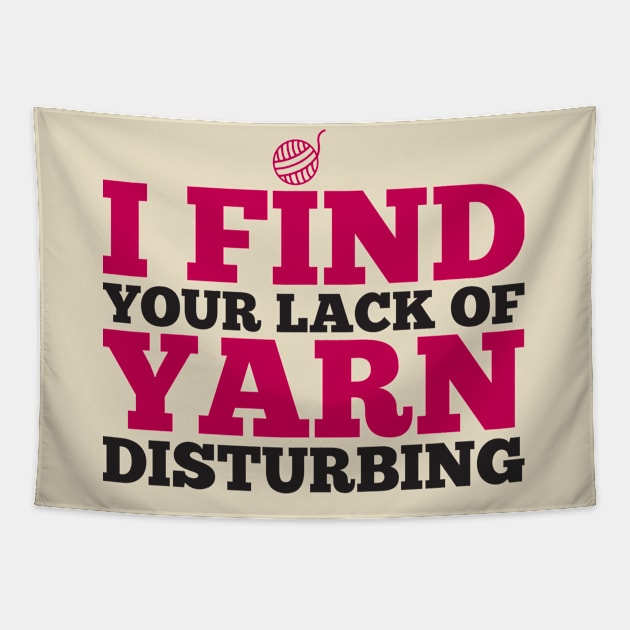 I find your lack of yarn disturbing (black) Tapestry by nektarinchen