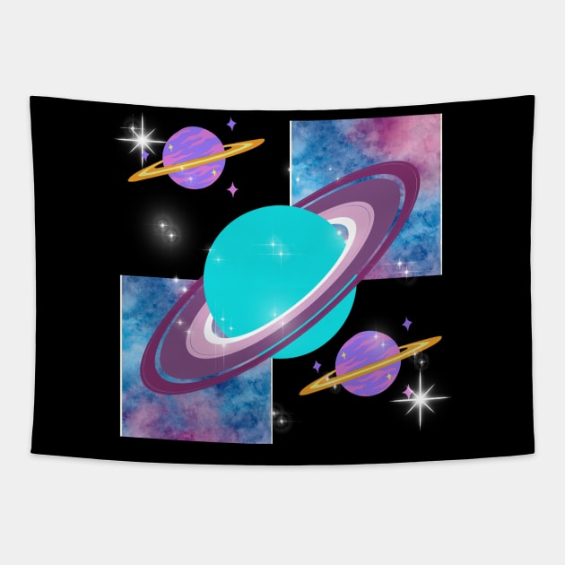 Sci-Fi Galaxy Design Tapestry by TASKARAINK