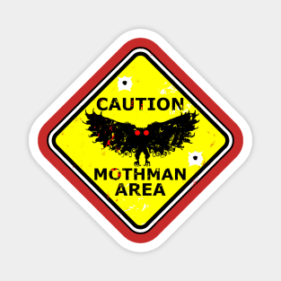 Caution Mothman Danger Sign Yellow Road Cryptid Funny Magnet