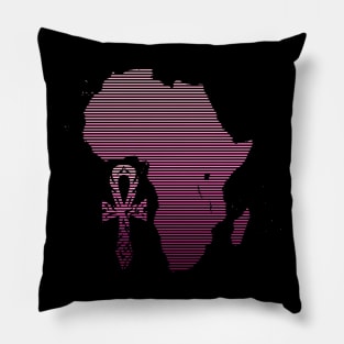 African Tribal Ankh - Purple Pillow