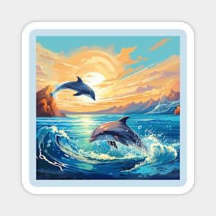 Playful Dolphins Magnet