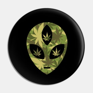 Third Eyed Alien Head: Weed Camo Edition Pin