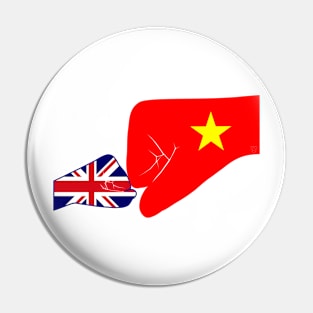 UK & Vietnam Baby Fist Bump Patriot Flag Series Pin