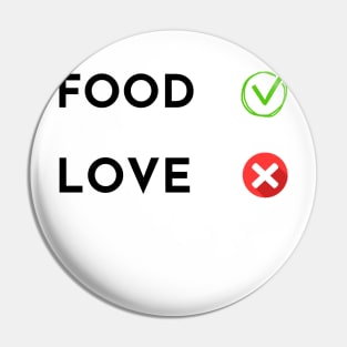 Food yes love no Pin