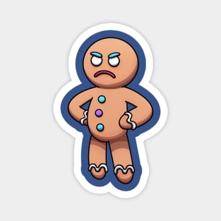 Mad Gingerbread Man Cartoon Magnet