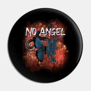 No Angel Design With A Snake And Blue Butterfly-Flowers Pin