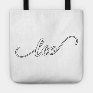 Leo Zodiac Script Sticker Tote