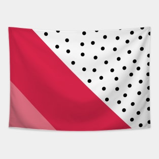 Pink and black dots Tapestry
