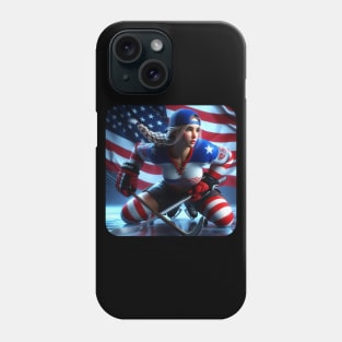 American Woman Ice Hockey Player #19 Phone Case