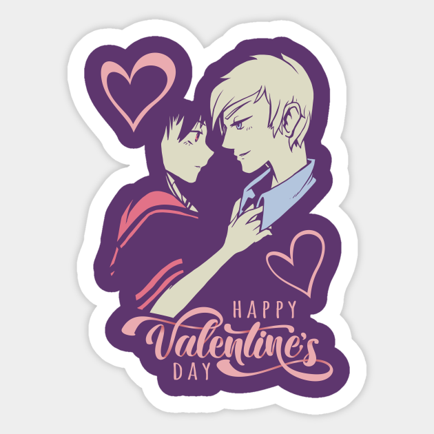 Valentine S Day Lovers Anime Cartoon Gift For The Adopted Valentines Gift Idea For Girlfriend Sticker Teepublic Tenten looks lovely the way enock drew her. teepublic