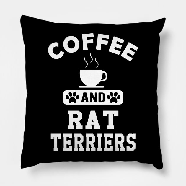 Rat Terrier Dog - Coffee and rat terriers Pillow by KC Happy Shop