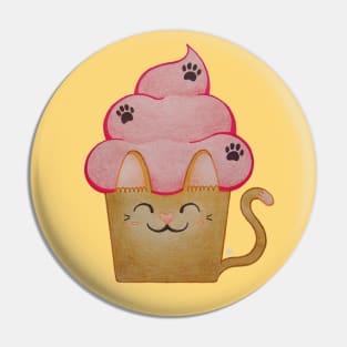 Catcake - A Cute Cupcake with Cat Ears and Tail Pin