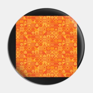 Halloween Pattern Orange Squares Pin