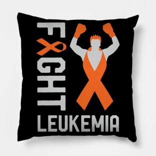 Fight Leukemia Cancer Awareness Day Ribbon Survivor Fighter Pillow