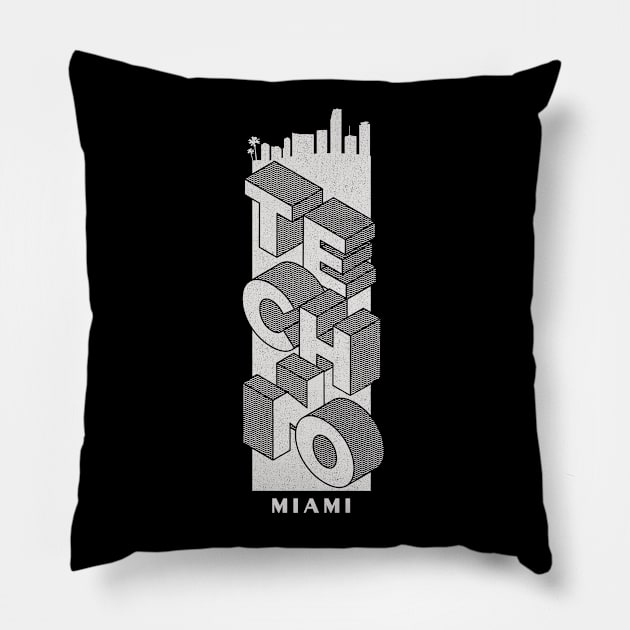 Techno Miami Pillow by Ferrazi