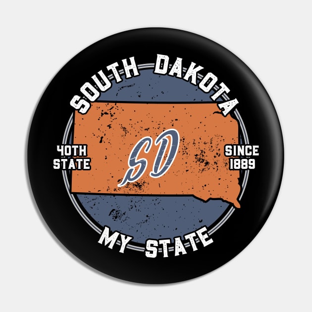 South Dakota My State Patriot State Tourist Gift Pin by atomguy