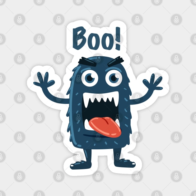 Cute Boo! I'm a Monster Face Halloween Magnet by Made In Kush