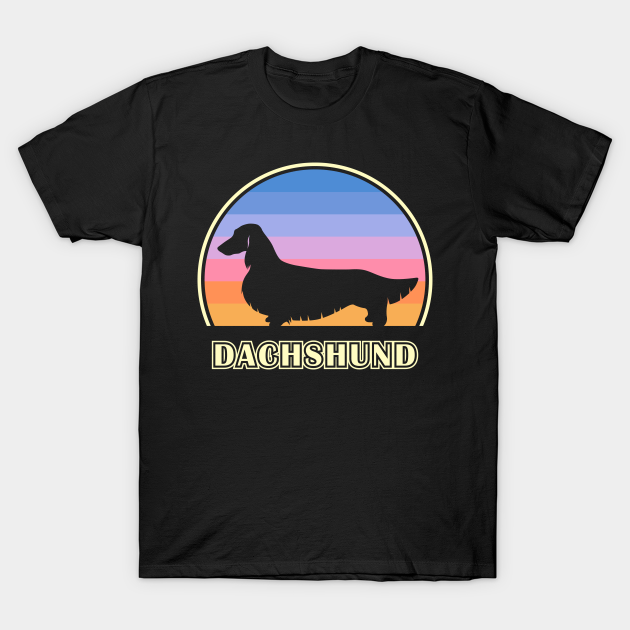 Discover Long Haired Dachshund Vintage Sunset Dog - Long Haired Dachshund - T-Shirt