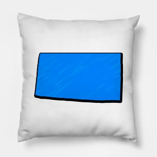 Bright Blue Colorado Outline Pillow