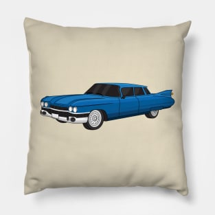 Cool blue 1959 classic car Pillow