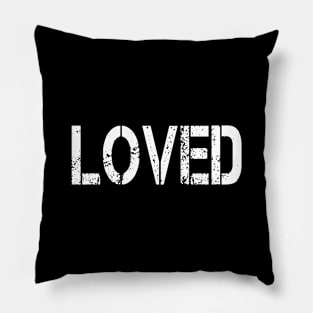 Loved, Grunge Stencil Pillow