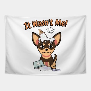 It wasnt me - small dog Tapestry