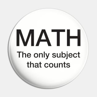 MATH the only subject that counts Pin