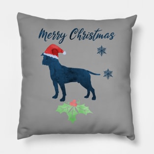Merry Christmas Boxer Dog Art Pillow