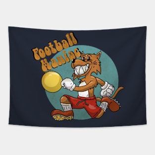 Vintage Wolf Football Maniac Tapestry