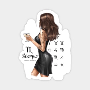 Scorpio Girl Black Dress Magnet