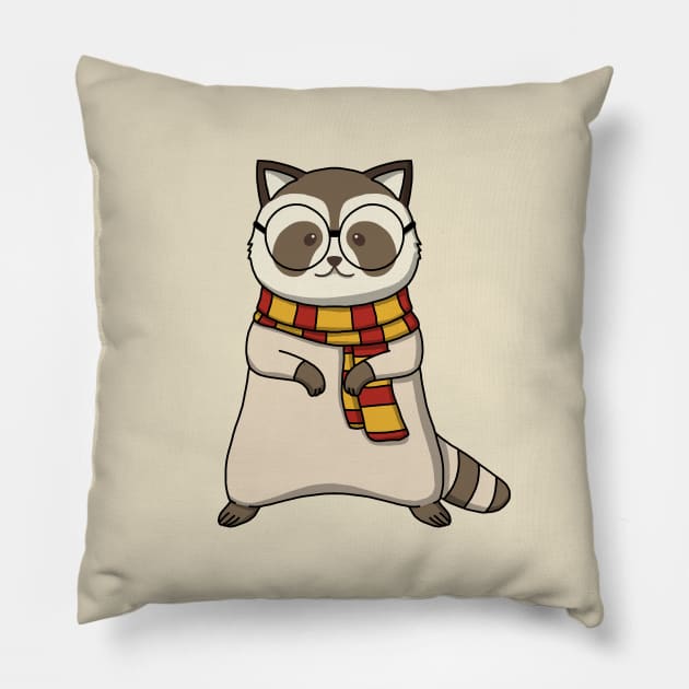 Wizard Raccoon Pillow by Luna Illustration