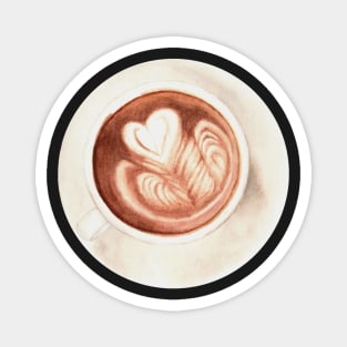 Cup of Latte Art Magnet