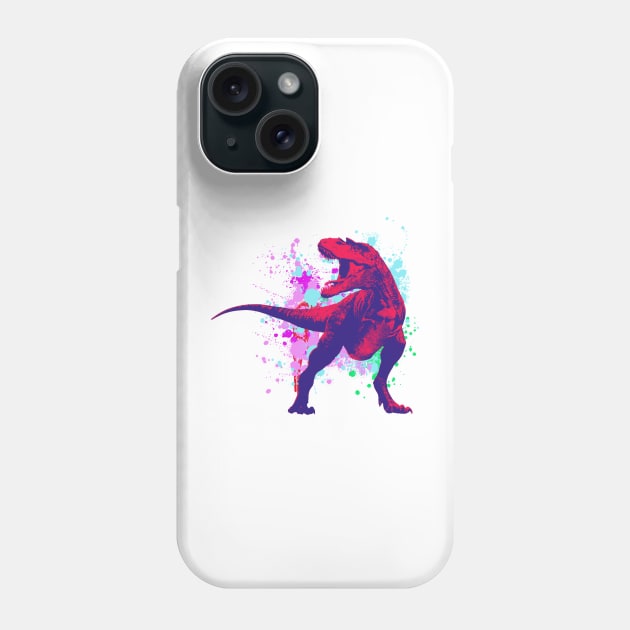 T-rex Dinosaur Splash Phone Case by rmtees