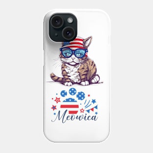 Patriotic Cat, 4th of July Design Phone Case