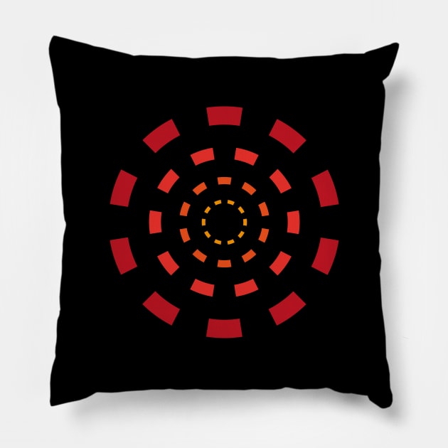 Orange and red concentric circles Pillow by Incognito Design