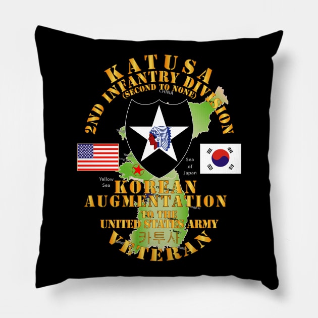 KATUSA - 2nd ID w Korea Map Pillow by twix123844