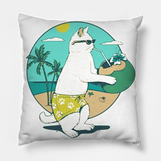 Cats on the Beach Pillow