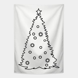 Christmas Tree Outline Tapestry