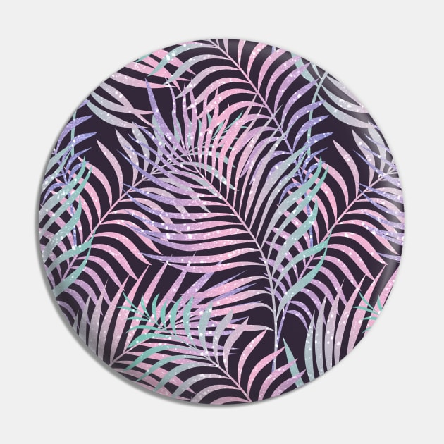 Glitter Tropic Palm Leaves Pattern Pin by lents