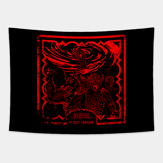 Werewolves, witches, and vampires, oh my! Tapestry by Blood Draugr