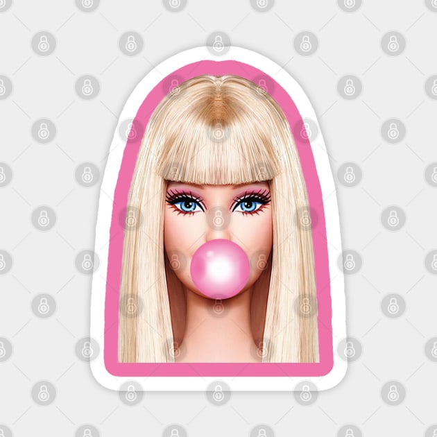 Barbie Bubblegum Magnet by PengellyArt