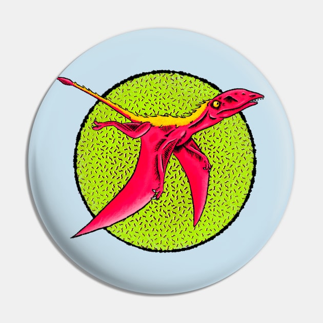 Retro Dimorphodon Pin by Skullduggery Print Co