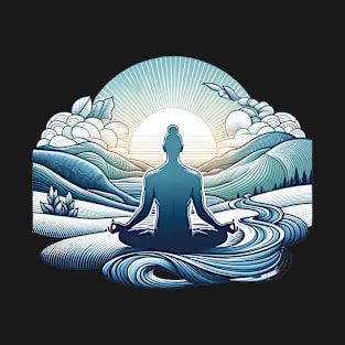 Zen Harmony - Serene Yoga Meditation Art Funny T-Shirt