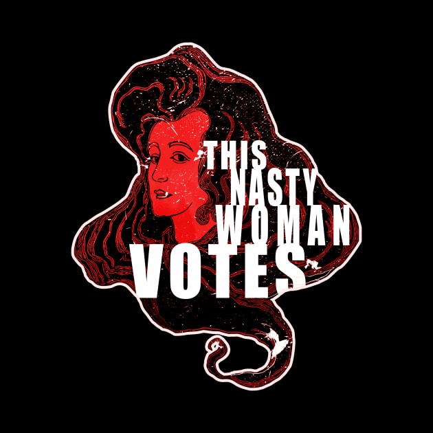 This Nasty Woman Votes Vintage Retro Red by Glass Table Designs