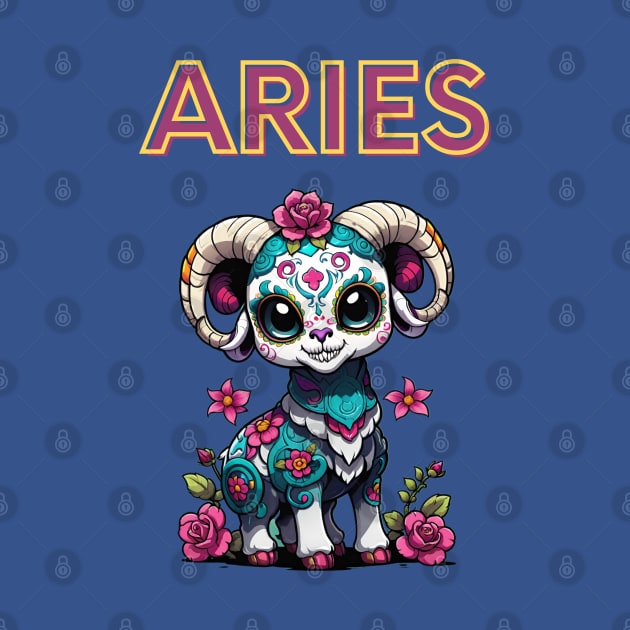 Adorable Sugar Skull Aries by Absinthe Society 