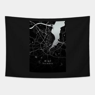 Kiel Germany City Map dark Tapestry