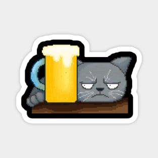 Stressful cat in need of beer Magnet