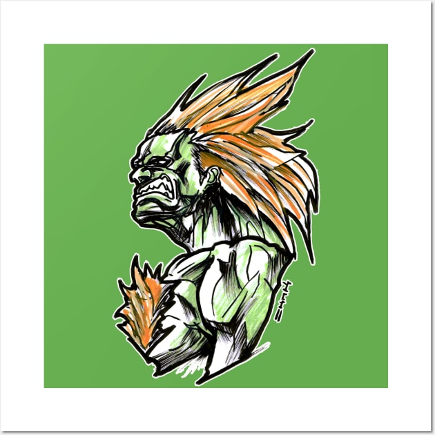 Street Fighter II Art - Blanka  Street fighter, Street fighter characters, Street  fighter art