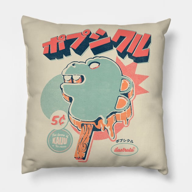 Kaiju Ice pop Pillow by Ilustrata